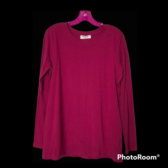 Magenta Crew Neck Layering Top - NWOT Size XL - Picture 2 of 8